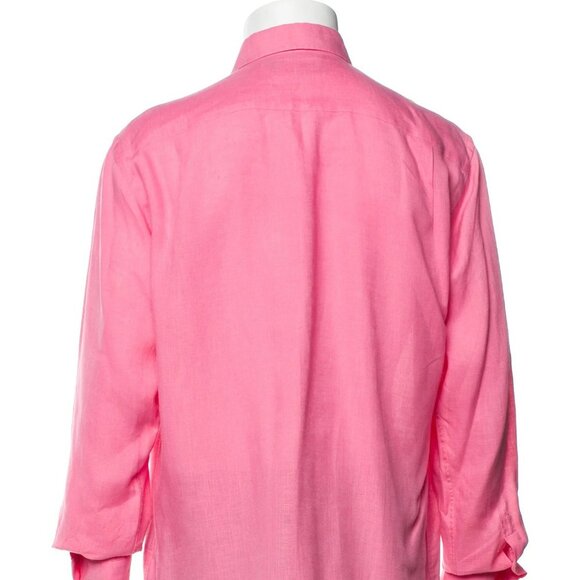 VILEBREQUIN Linen Long Sleeve Dress Shirt Size: M - Picture 3 of 3